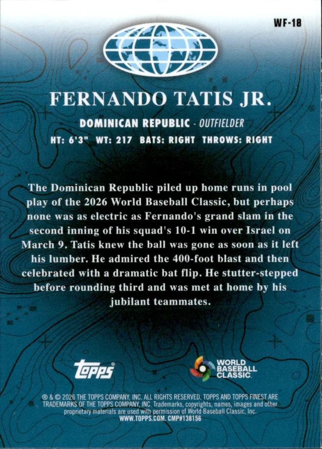 Fernando Tatis Jr. card back