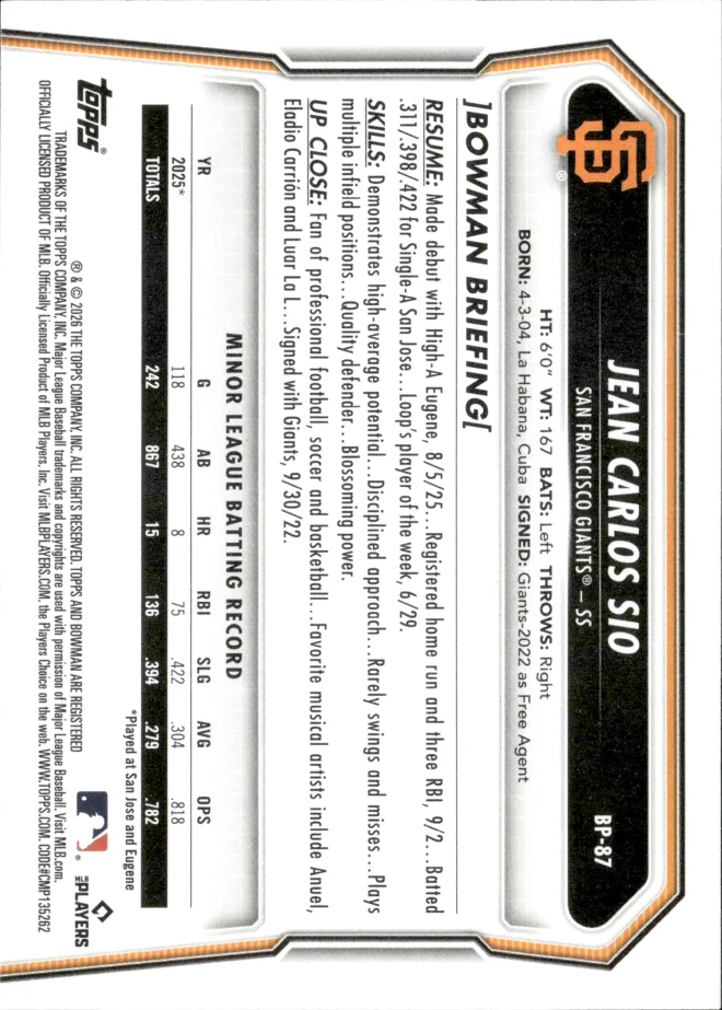 Jean Carlos Sio card back