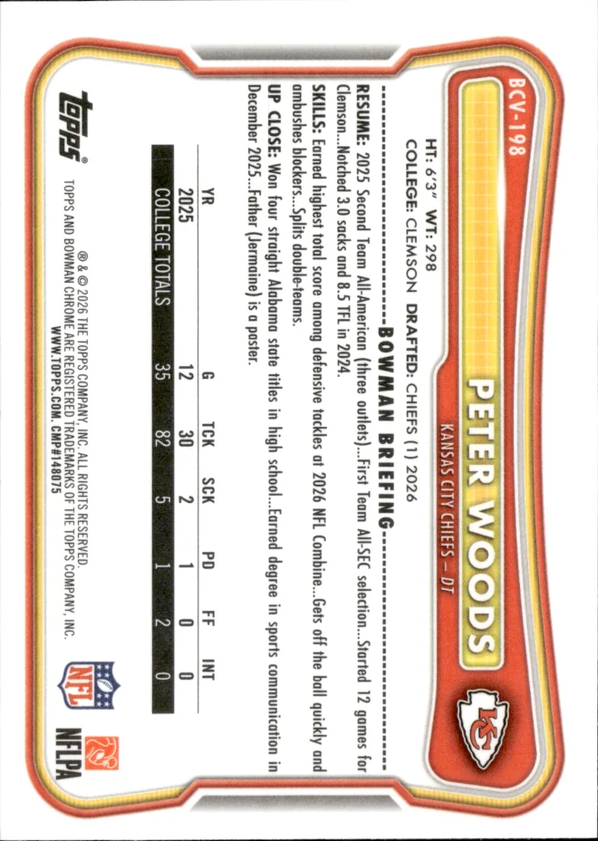 Peter Woods card back