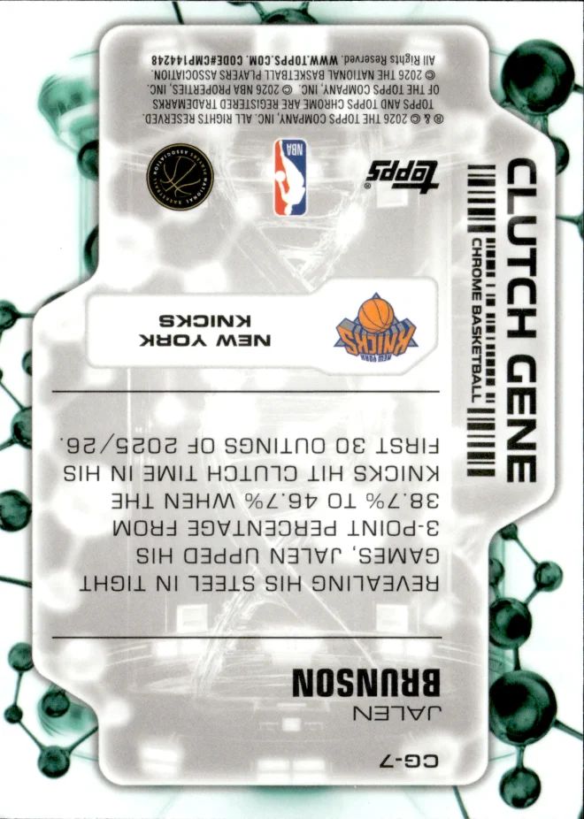 Jalen Brunson card back