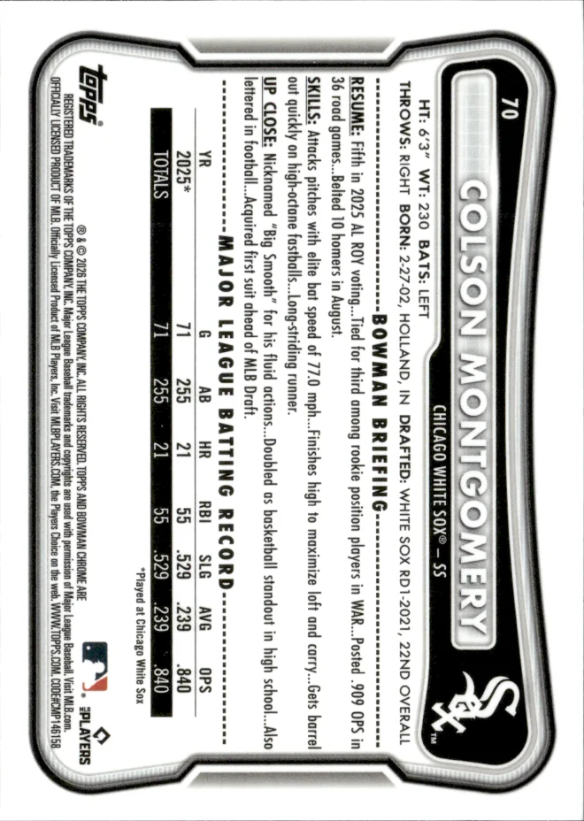 Colson Montgomery card back