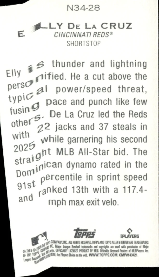 Elly De La Cruz card back
