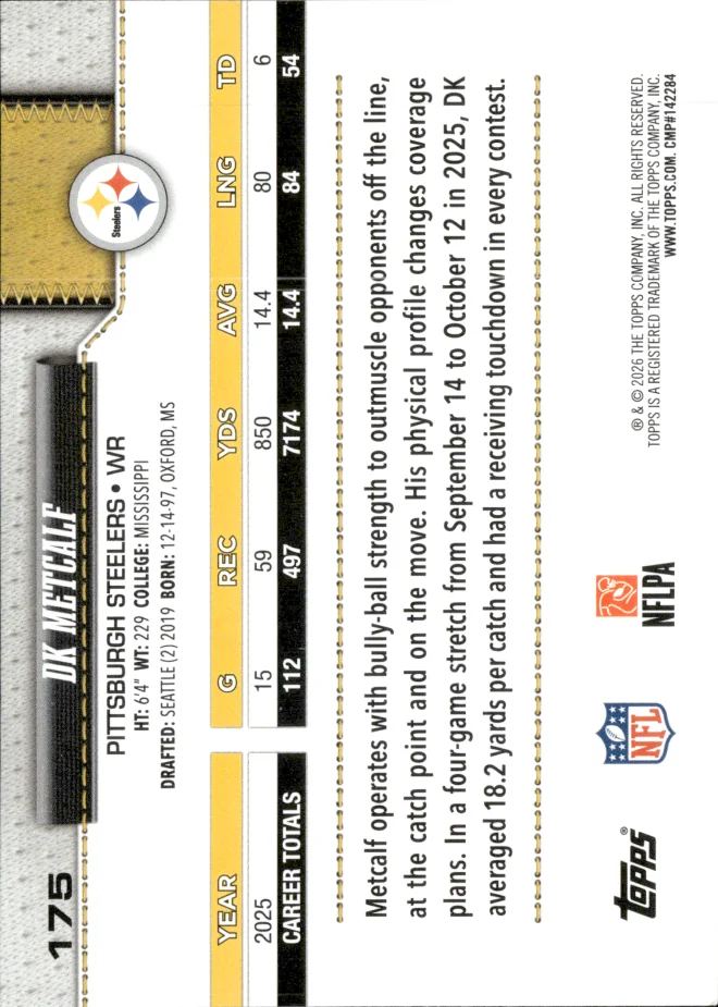DK Metcalf card back