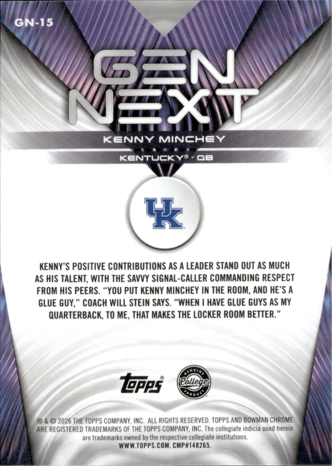 Kenny Minchey card back