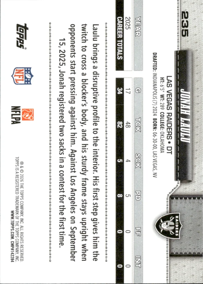 Jonah Laulu card back