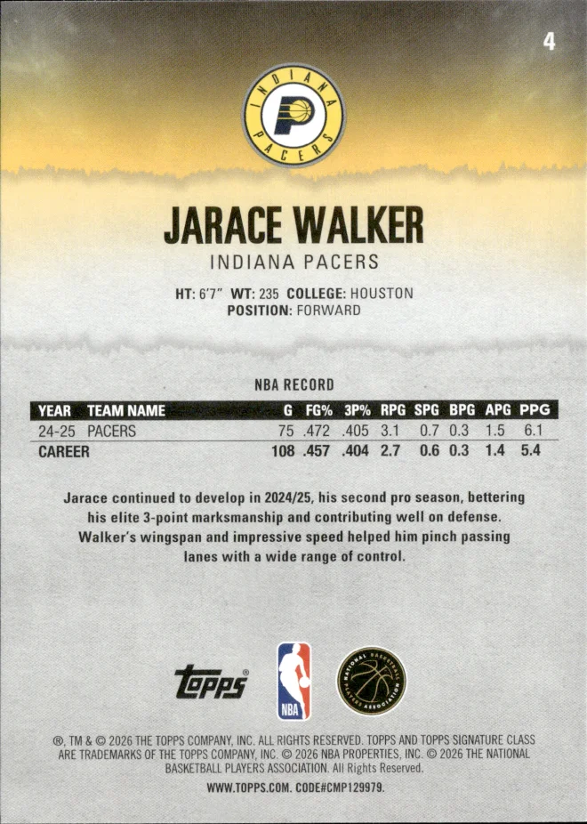 Jarace Walker card back