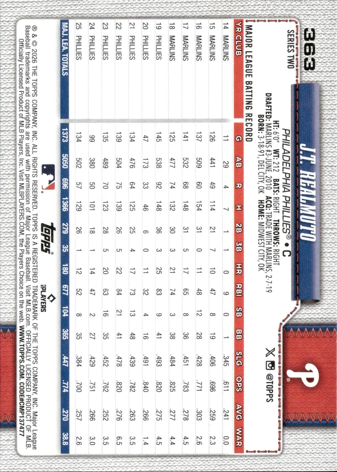 J.T. Realmuto card back