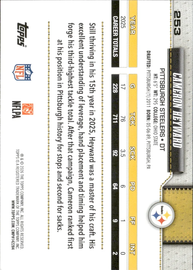 Cameron Heyward card back