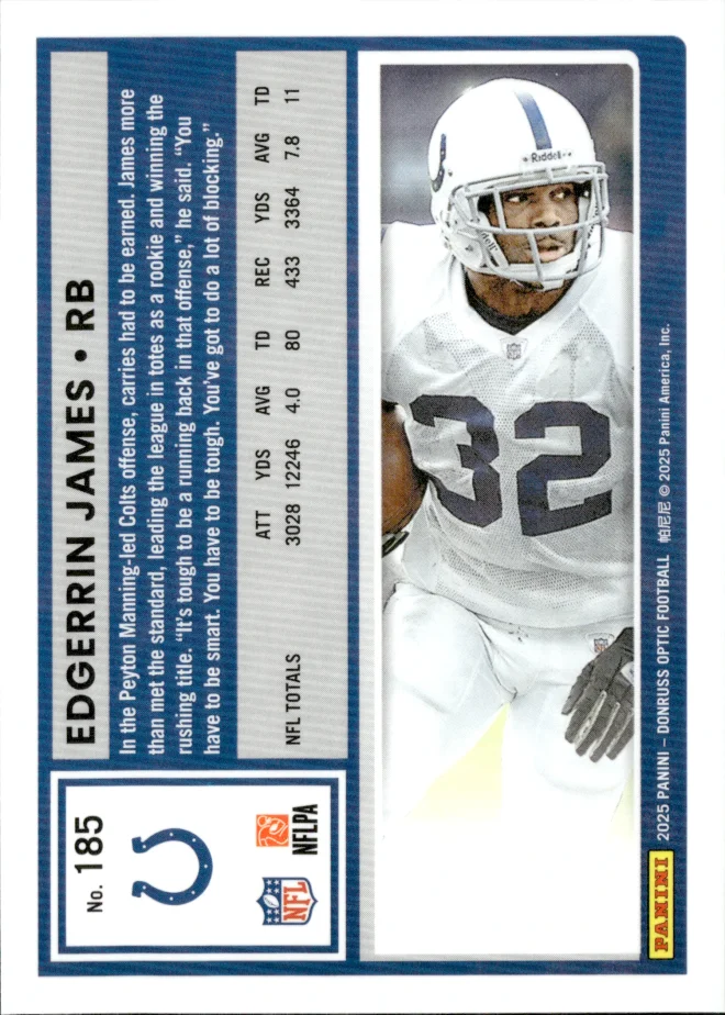 Edgerrin James card back