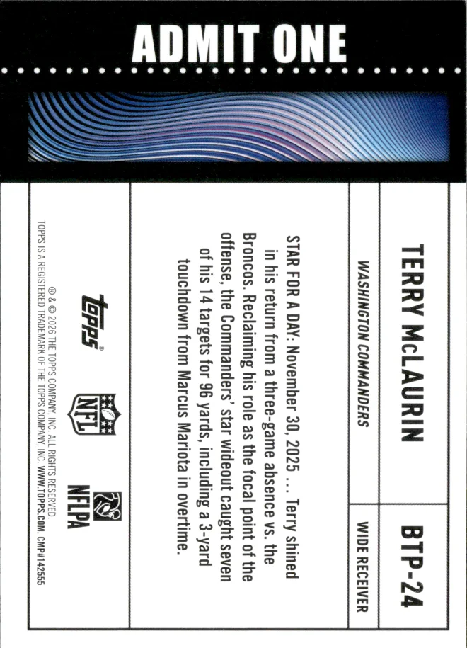 Terry McLaurin card back