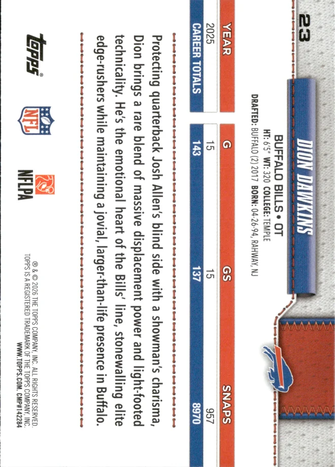 Dion Dawkins card back