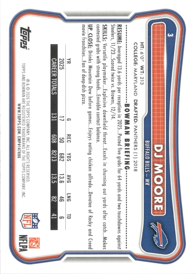 DJ Moore card back