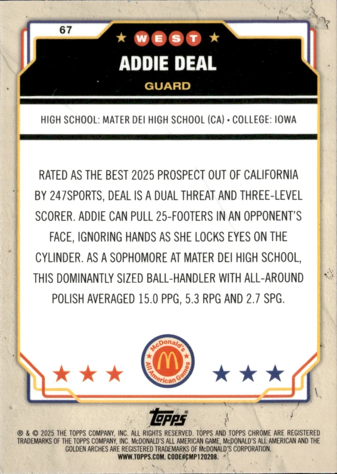 Addie Deal card back