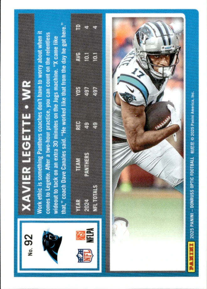 Xavier Legette card back