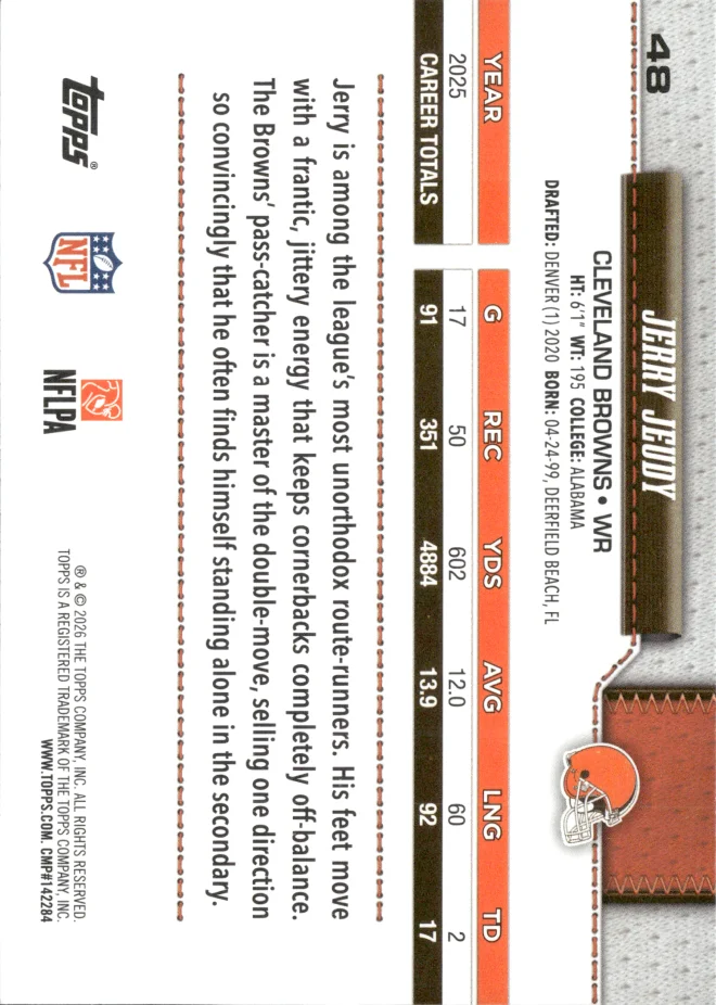 Jerry Jeudy card back