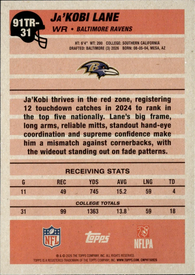 Ja'Kobi Lane card back