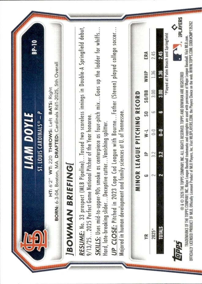 Liam Doyle card back