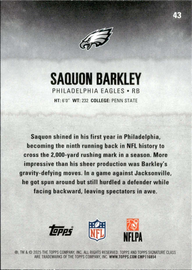 Saquon Barkley card back