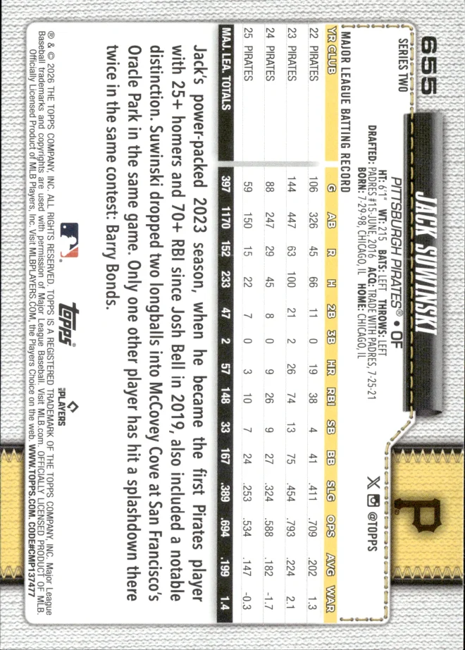 Jack Suwinski card back