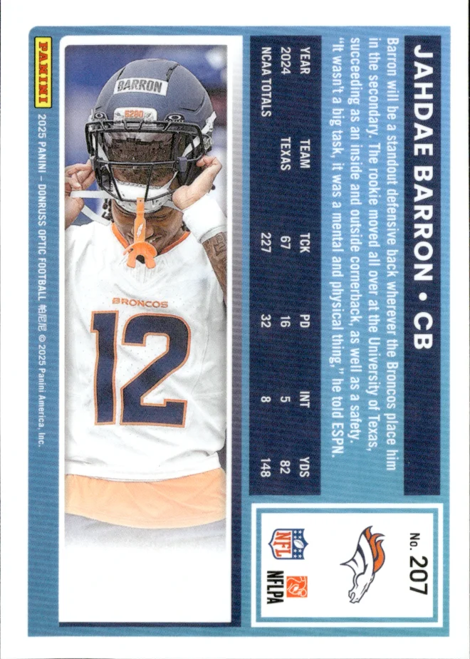 Jahdae Barron card back