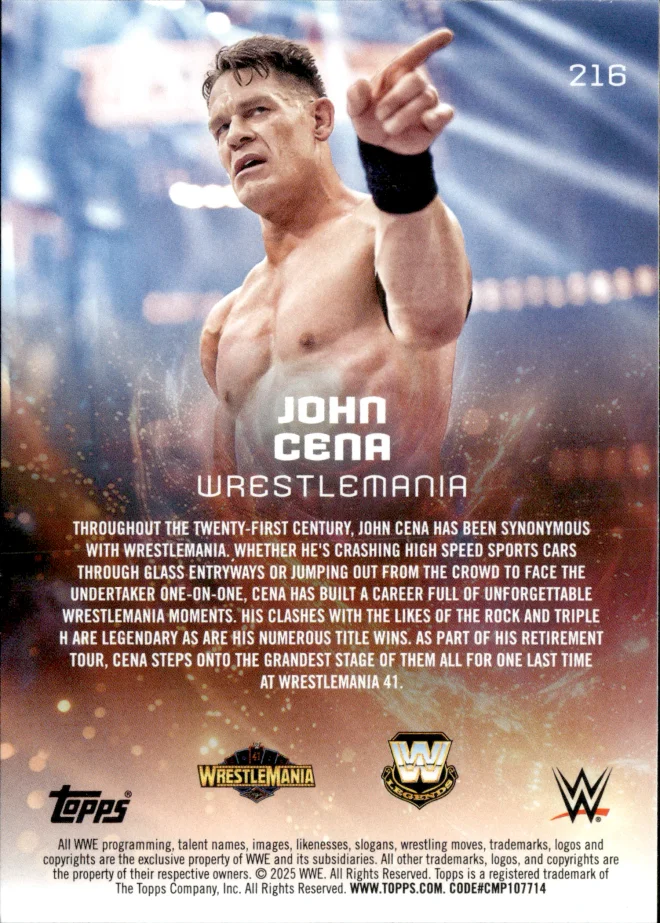 John Cena card back