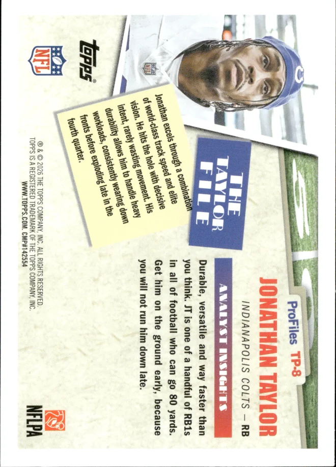 Jonathan Taylor card back