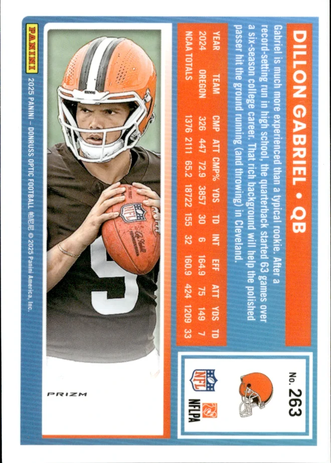 Dillon Gabriel card back