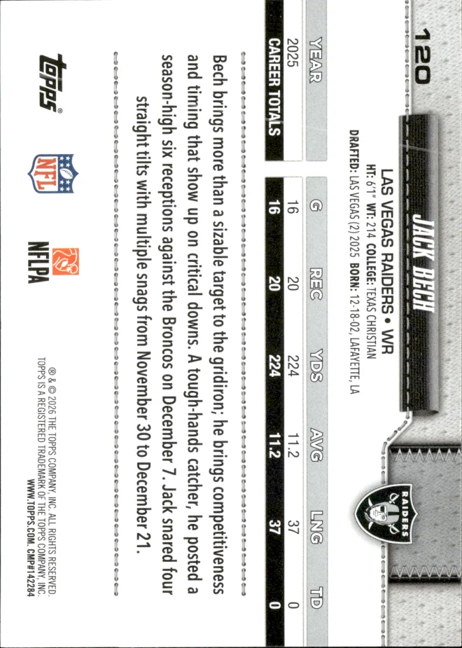 Jack Bech card back
