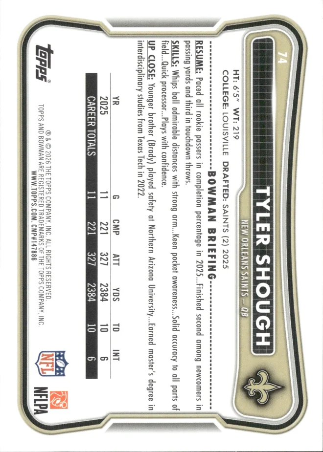 Tyler Shough card back