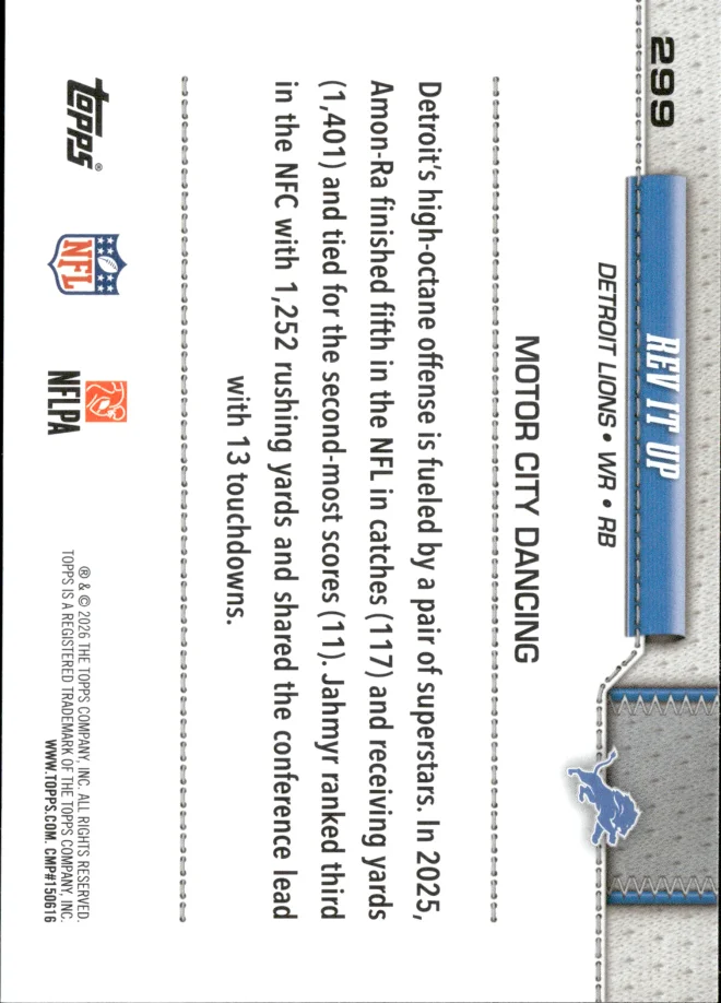 Amon-Ra St. Brown / Jahmyr Gibbs card back