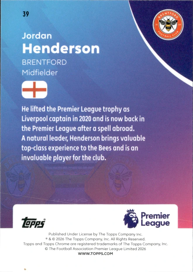 Jordan Henderson card back