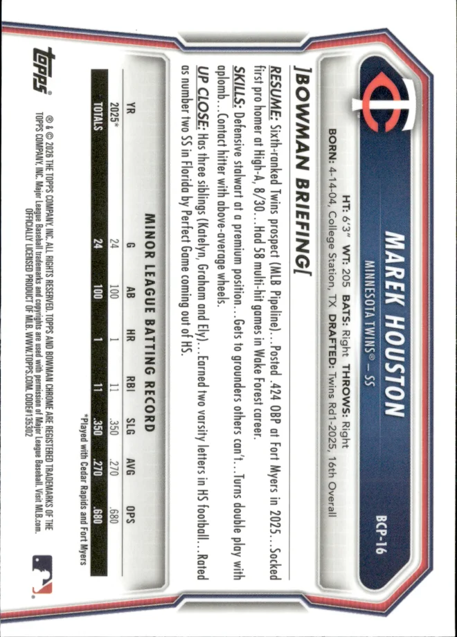 Marek Houston card back