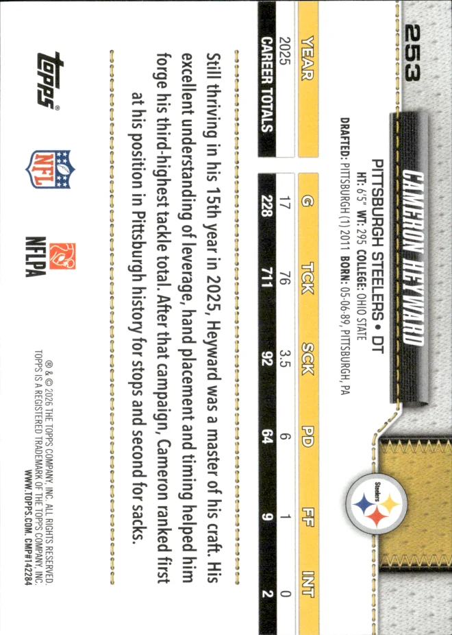 Cameron Heyward card back