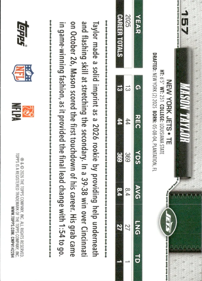 Mason Taylor card back