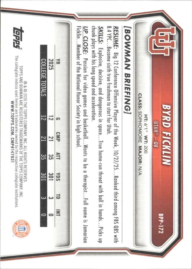 Byrd Ficklin card back