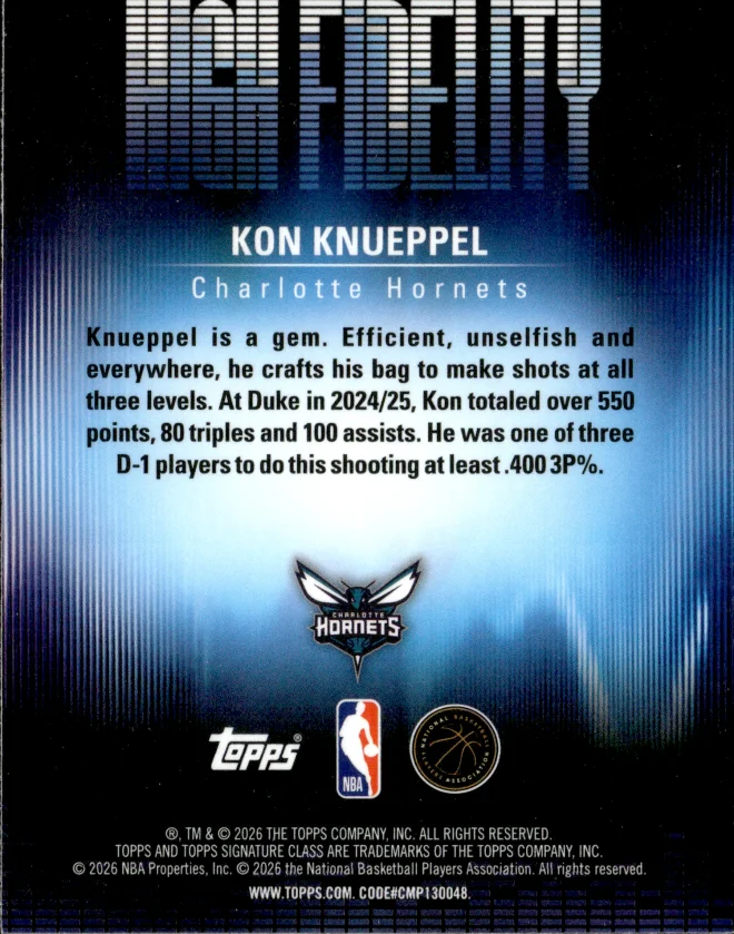 Kon Knueppel card back