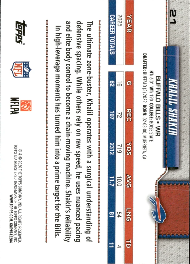 Khalil Shakir card back