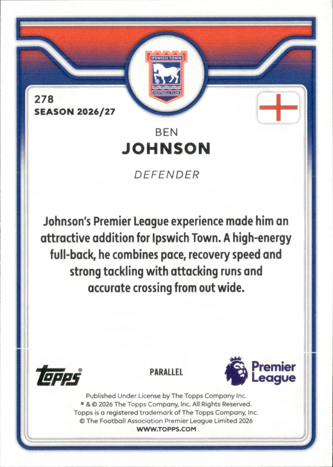 Ben Johnson card back