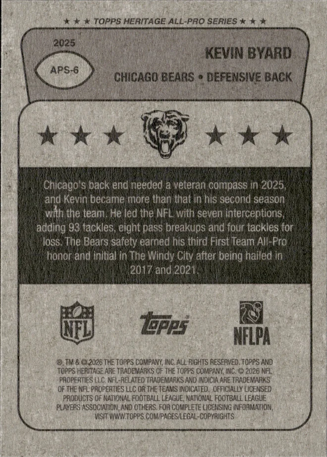 Kevin Byard card back