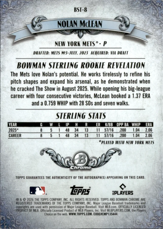 Nolan McLean card back