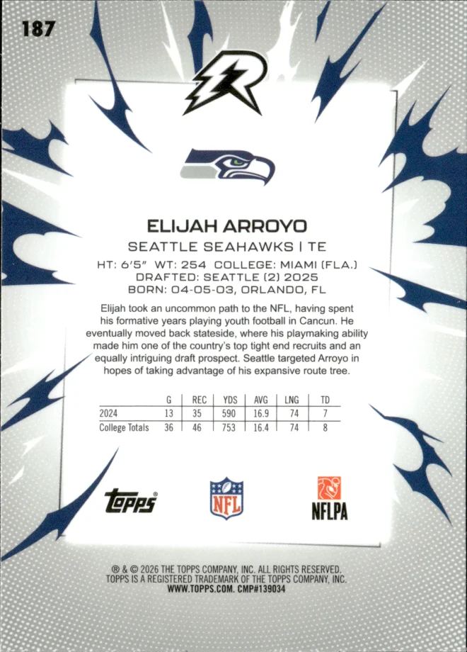 Elijah Arroyo card back