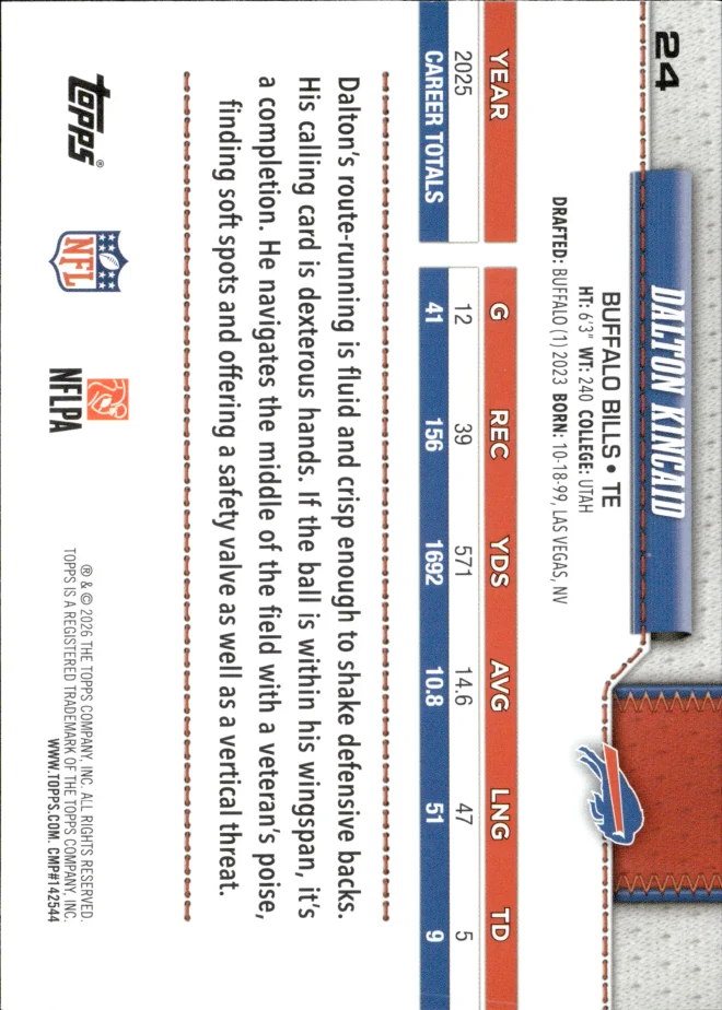Dalton Kincaid card back