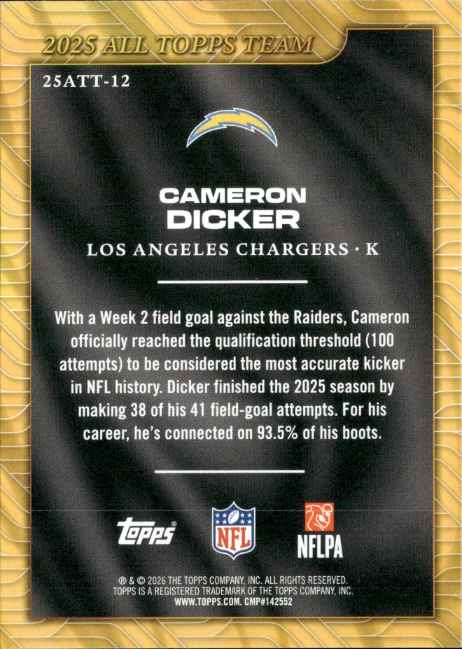 Cameron Dicker card back
