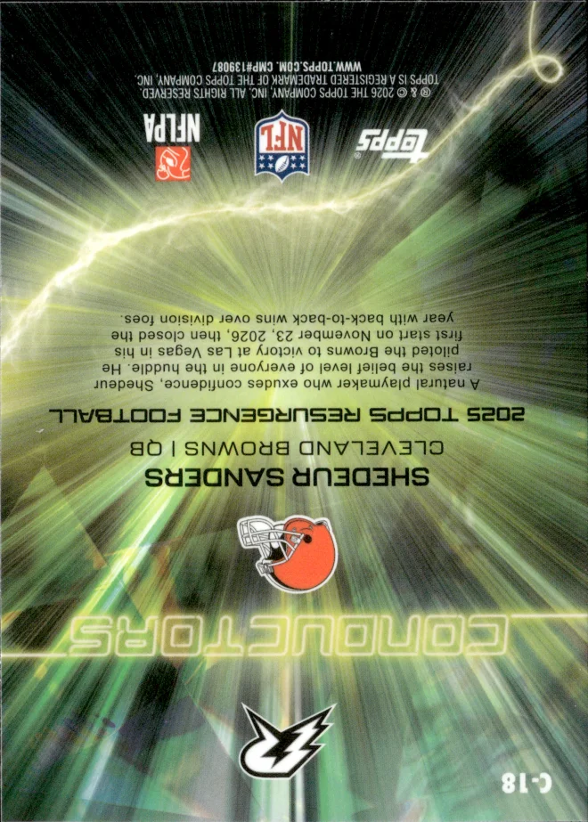 Shedeur Sanders card back