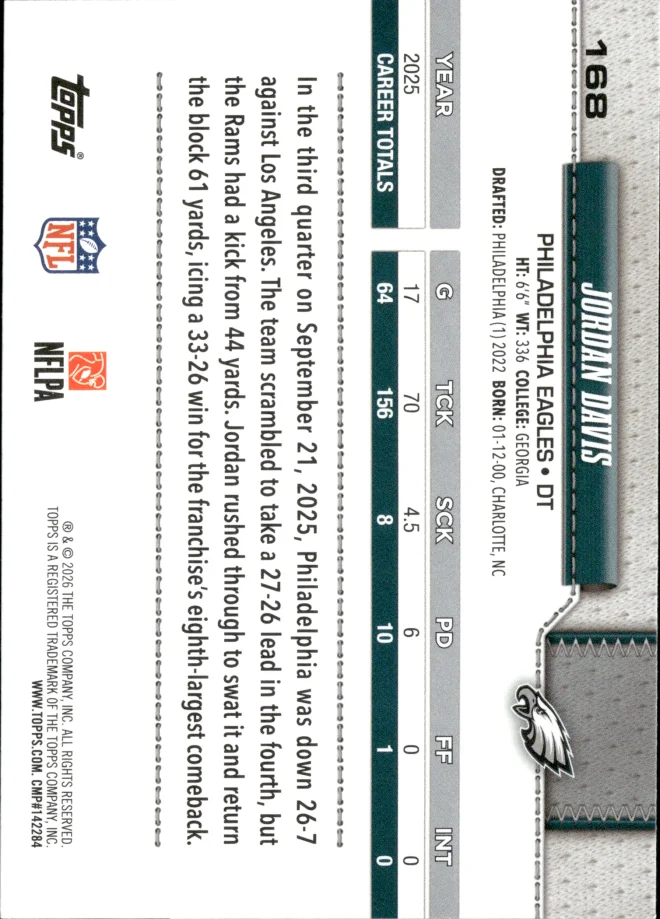 Jordan Davis card back