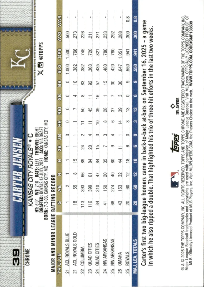 Carter Jensen card back