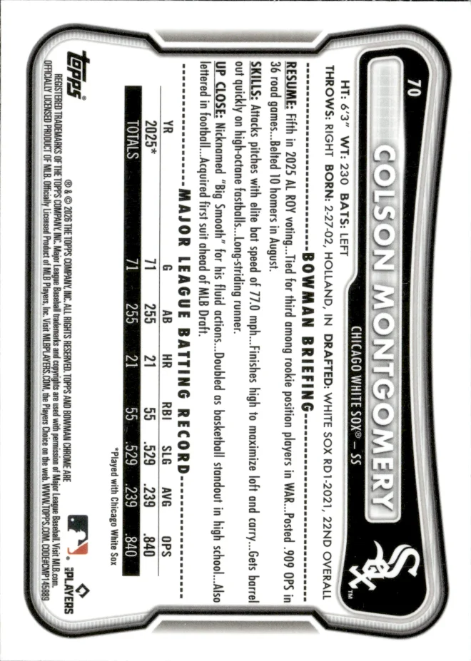 Colson Montgomery card back