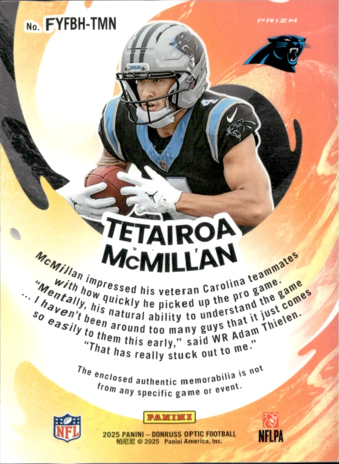 Tetairoa McMillan card back