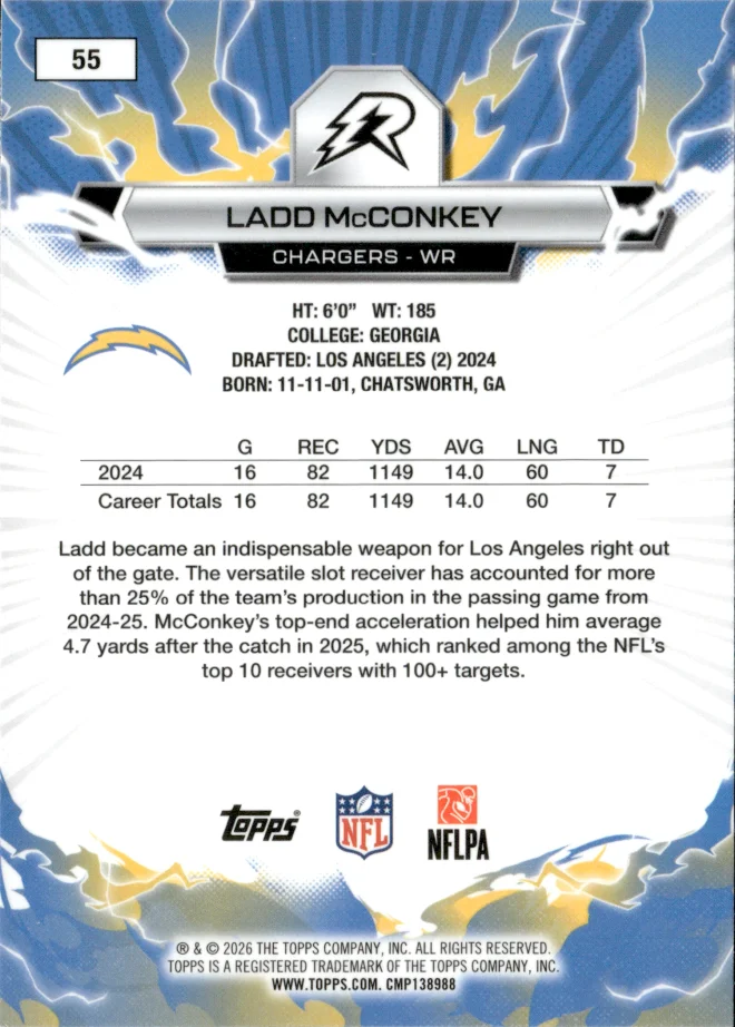Ladd McConkey card back