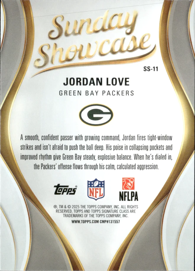 Jordan Love card back